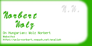 norbert wolz business card
